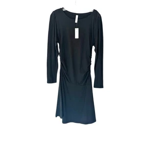Neu mit Etikett Daily Practice geraffte Seiten schwarz Basic weich Langarm Minikleid Medium - Bild 1 von 12