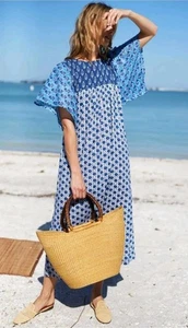 Emerson Fry India Collection Basalie Midikleid in Patchwork Blau Gr. M Batik - Bild 1 von 12
