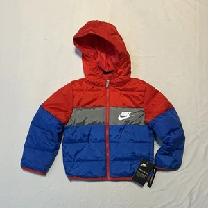 Nike Sportswear Niños Juego Rojo Real Gris Puffer Chaqueta Talla 6 - Imagen 1 de 7