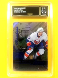 MATHEW BARZAL 2018 Flair Showcase NHL Card # 77 GMA 8.5 Blue Ice Rookie - Picture 1 of 2