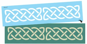 Plantilla de nudo celta Joanie 2" cadena tejido borde marcador irlandés hágalo usted mismo signos 3"x12" - Imagen 1 de 7
