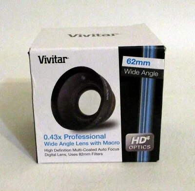 New Vivitar 0.43x Professional Wide Angle Lens With Macro 62mm HD4 Optics - Image 1 of 4