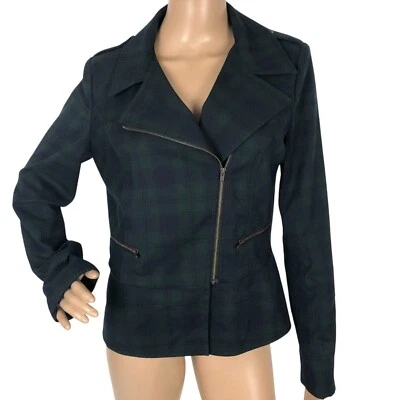 CABI Jacket Size 4 Plaid Tartan Print Asymmetric Blazer # 3181 Preppy Academia - Image 1 of 4