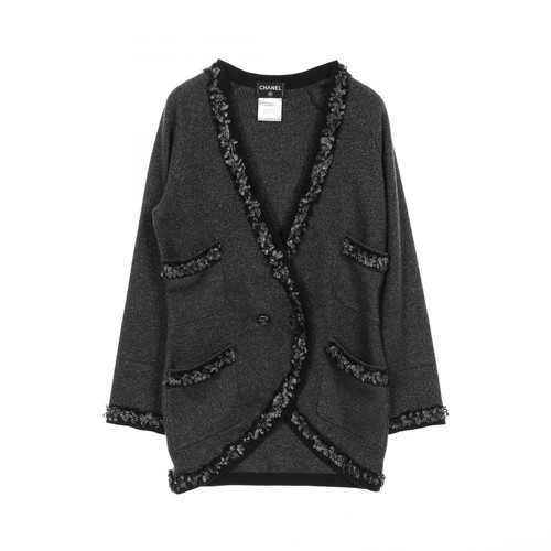 CHANEL COCO Mark cardigan con bottoni P39255K02769 cashmere grigio nero usato don