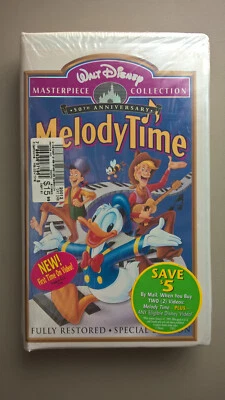 Disney VHS 1998 Melody Time 50th Anniversary Masterpiece Collection NEW SEALED! - Image 1 of 4