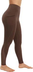 Women’S High Waist Mesh Yoga Leggings with Side Pockets, Tummy Control Workout S - Picture 1 of 6