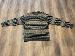 Jhane Barnes Vtg Geometric Multi Color Wool Blend Crew Neck Sweater Large - Picture 1 of 7