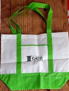 The Gatti Law Center White Lime Green Advertising Tote Bag 14.5"x17"x4.5" - Picture 1 of 2