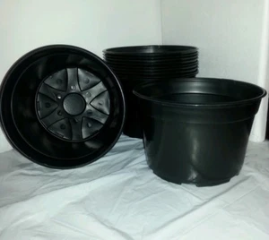 Set of 25 - 9 inch BLACK MUM POT PLANT GARDEN LOT PAN plastic pots THERMOFORMED - Picture 1 of 3