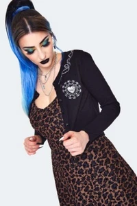 JAWBREAKER ALCHEMISTISCHES HERZ BESTICKTE STRICKJACKE SCHWARZ XS S M L XL XXL ROCK CHIC - Bild 1 von 6