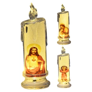 LED Prayer Flameless Candles, Jesus Saints Religious Decoration for Desk Home - Picture 1 of 15