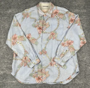 Camisa Tommy Bahama Para Hombres XL 100% Lino Floral Lei Hawaiana Transpirable Ligera - Imagen 1 de 6