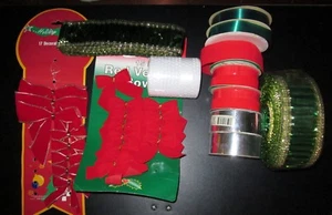 Mixed Lot of Christmas Ribbons Indoor & Outdoor Wired & Plain - Picture 1 of 1