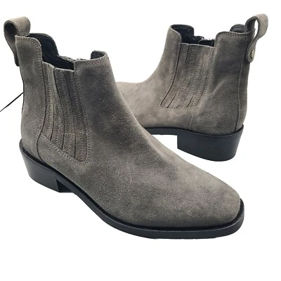 Aquatalia Mujer Carmie Botín Tobillo Gamuza Cuero Tacón Bajo Gris Italia Talla 10 Nuevo Foto 1 de 4