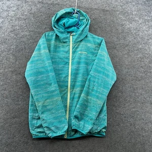 Columbia Jacket Girls XL Green Full Zip Logo Omni Wick Windbreaker Rain Coat - Picture 1 of 10