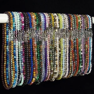 Exquisito collar de perlas de piedras preciosas redondas multicolores naturales de 6 mm joyería - Imagen 1 de 159