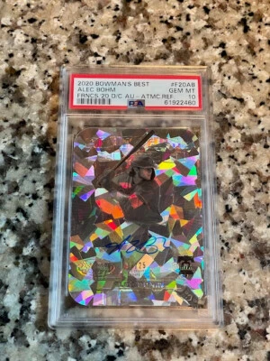 2020 Bowman's Best Alec Bohm Franchise Die Cut Auto /25 Pop 1 PSA 10 Phillies - Image 1 of 2