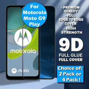 For Motorola Moto G9 Play Full Cover Tempered Glass Screen Protector - Picture 1 of 12