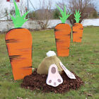 Ensemble de décoration de jardin de Pâques Lapin Carrot Yard Sign Ornement...