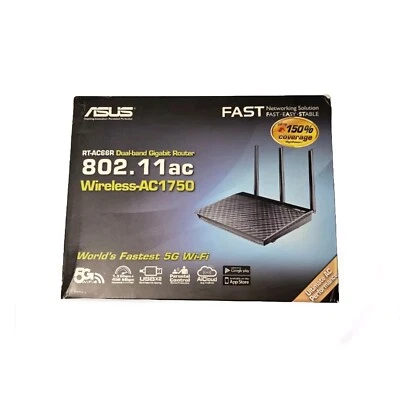 ASUS RT-AC66R AC1750 Gigabit Wireless Router USB Dual-Band 5Ghz 2.4Ghz 802.11AC - Image 1 of 4