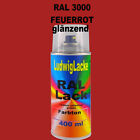 Produktbild - Ral Spraydose 3000 Feuerrot 400ml glänzend Buntlack Decolack Lackspray Lack