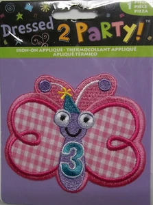 Iron-on Applique Kids Age # 3 Butterfly Free Shipping Horizon NIP - Picture 1 of 1