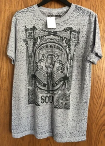 Fifth Sun Gray T-Shirt Rock & Roll Listen To Your Soul Mens Sz M Graphic Tee NWT - Picture 1 of 6