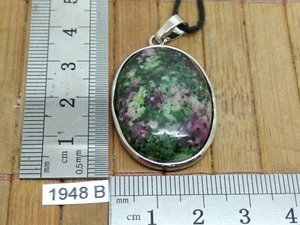 Pendentif RUBIS sur ZOISITE + CORDON REGLABLE - pierre naturelle de qualité - Picture 1 of 3
