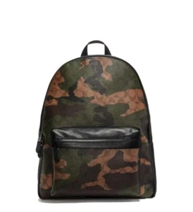 New Coach Charles Print F59914 Camo Backpack - Picture 1 of 5