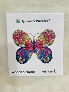 Quordle HOLZPUZZLE - Groß - Wunderschöner Schmetterling - Neu und versiegelt! - Bild 1 von 4