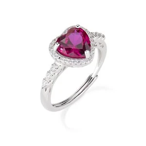 Anello Donna AMEN RTIHBRBZ3 Argento 925 Cuore Rosso con Zirconi - Picture 1 of 4