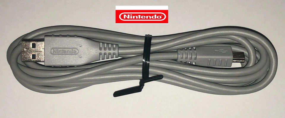 Original Nintendo USB Charger Cable for Nintendo Wii U Classic Controller Pro   - Image 1 of 2