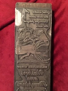VTG Advertising 80th year Wrought Washer MFG industrial Wooden Metal Stamp Plate - Picture 1 of 9