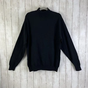 LINEA UOMO Sweater Sz 2X Wool Blend Mock Neck Long Sleeve Pullover Black - Picture 1 of 8