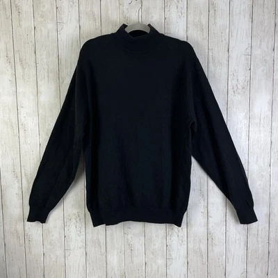 LINEA UOMO Sweater Sz 2X Wool Blend Mock Neck Long Sleeve Pullover Black - Image 1 of 4