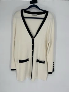 Zara Set Black White Long Sleeve sweater cardigan and Sleeveless Knit Top Size M - Picture 1 of 8