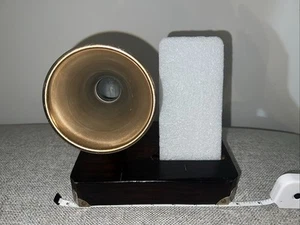 Wooden Smartphone Dock with Vintage Sound Amplifier, Brass Corners - Picture 1 of 6