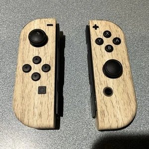 Nintendo Switch Clear Wooden  Wood pattern Joycons FREE SH - Picture 1 of 4