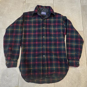 Pendleton Plaid Flannel Wool Shirt Mens Sz S Vtg Made USA Outdoors Streetwear - Picture 1 of 8