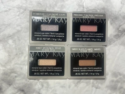 Lot of 4 Mary Kay Mineral Eye Color Shimmering Lilac Precious Pink Amber Blaze - Image 1 of 4