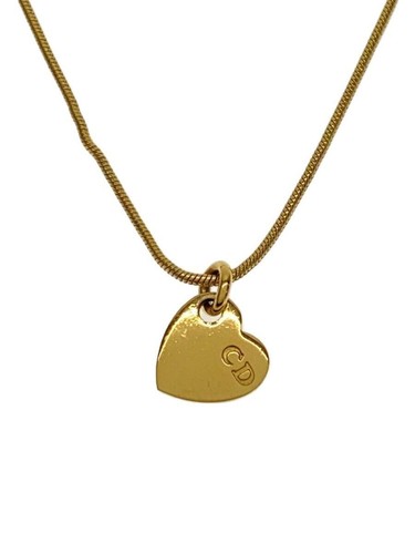 Collana donna Christian Dior CD logo placcato cuore con top oro usata