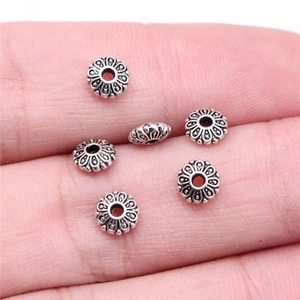 800 Stck. Tibetisches Silber Lose Zwischenring Perlen 6x6x2 mm B15913 - Bild 1 von 3