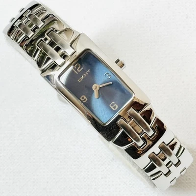 Vintage DKNY Women's Blue Dial Silver Stainless Bracelet NY-3141 - Image 1 of 4