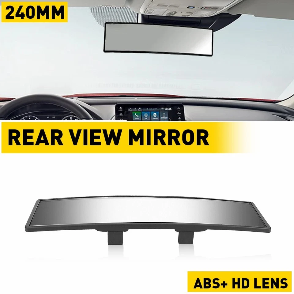 240MM Brand New Wide Flat Clip Interior On View Rear Clear Mirror Universal - Image 1 of 4