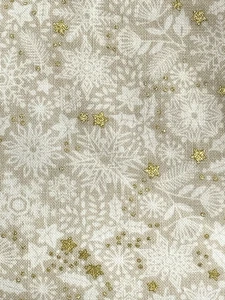 Silent Night Tohal 1980 Fabric Ivory and Gold Stars 34 Inches x 42 Inches Wide - Picture 1 of 8