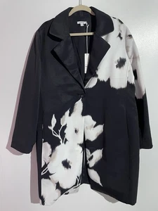 Chicos Topper 4 XXL Black Florence Mirage Floral Elegant Sophisticated Career - Picture 1 of 14