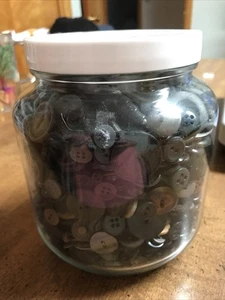 Glas Vintage schwarz/dunkle Knöpfe Konvolut. (über 4 Pfund mit Glas) - Bild 1 von 8