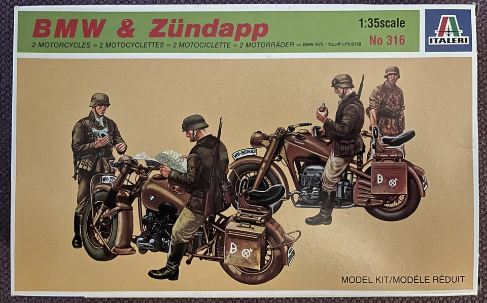 Italeri 1:35 BMW & Zündapp Motorcycles - Imagen 1 de 3