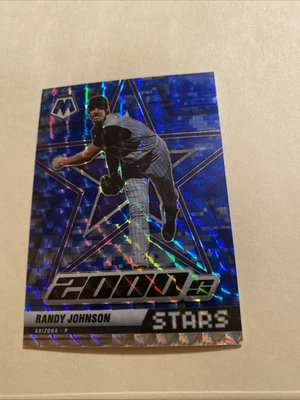 2022 Panini Mosaic - 2000's Stars Randy Johnson #297 Blue Camo Mosaic Prizm - Image 1 of 2