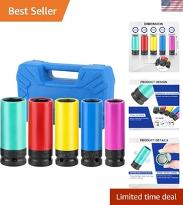 Juego de enchufes de impacto protector de rueda de 1/2", juego de 5 tuercas no estropeadoras, ... - Imagen 1 de 8